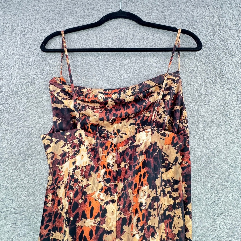 Urban Outfitters Bronze Mallory Animal Print Cowl Neck Satin Mini Dress Med NEW - Picture 12 of 12